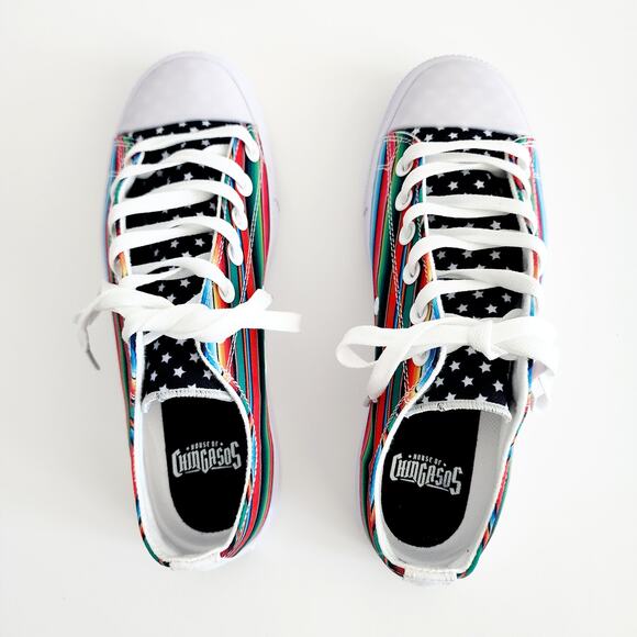 House of Chingasos Mexican Serape & Stars Print Shell Toe Sneakers Men's Size 6 - Picture 2 of 8